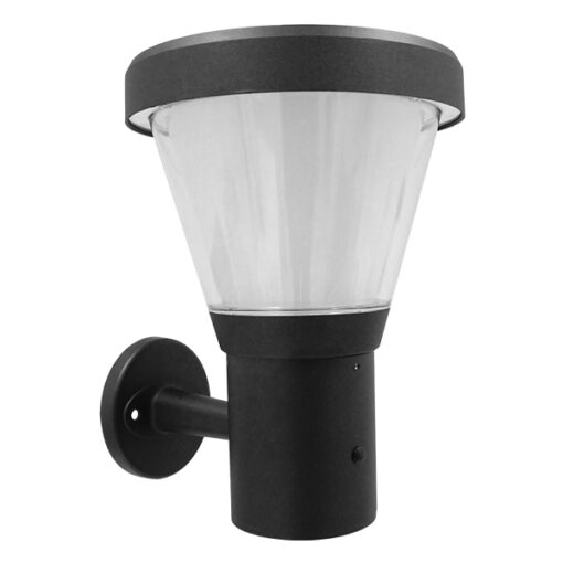 GloboStar® GLOBOSTAR® SOLARTIS 12126 Φωτιστικό Κολωνάκι Κήπου LED 10W 1000lm 180° με Ενσωματωμένο Φωτοβολταϊκό Panel 6V 5W & Επαναφορτιζόμενη Μπαταρία Li-ion 3.2V 6000mAh με Αισθητήρα Ημέρας-Νύχτας Αδιάβροχο IP65 Ψυχρό Λευκό 6000K - Γκρι Ανθρακί - Μ24 x Π32 x Υ28cm - 2 Χρόνια Εγγύηση