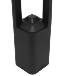 GLOBOSTAR® ΜΟΝΕΒΟΟ 12139 Φωτιστικό Κολωνάκι Κήπου LED 15W 1500lm 60° AC 220-240V Αδιάβροχο IP65 Θερμό Λευκό 2700K - Γκρι Ανθρακί - Μ12 x Π12 x Υ58cm - 3 Χρόνια Εγγύηση 12 12139 6