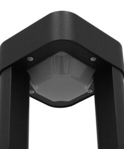 GLOBOSTAR® ΜΟΝΕΒΟΟ 12139 Φωτιστικό Κολωνάκι Κήπου LED 15W 1500lm 60° AC 220-240V Αδιάβροχο IP65 Θερμό Λευκό 2700K - Γκρι Ανθρακί - Μ12 x Π12 x Υ58cm - 3 Χρόνια Εγγύηση 13 12139 7