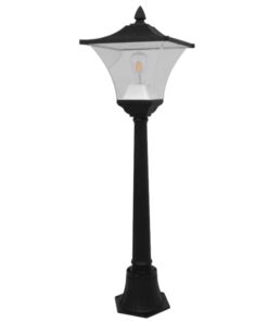 GloboStar® GLOBOSTAR® PALASO 12148 Φωτιστικό Κολωνάκι Κήπου με Ντουί 1 x E27 120° AC 220-240V Αδιάβροχο IP65 - Γκρι Ανθρακί - Μ32 x Π32 x Υ109cm