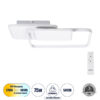 GloboStar® GloboStar® SQUARO 61232 Φωτιστικό Οροφής Δαχτυλίδι-Κύκλος LED CCT 75W 8400lm 360° AC 220-240V - Εναλλαγή Φωτισμού μέσω Τηλεχειριστηρίου All In One Ψυχρό 6000k+Φυσικό 4500k+Θερμό 2700k Dimmable Μ48.5 x Π51 x Υ9cm - Λευκό - 3 Years Warranty