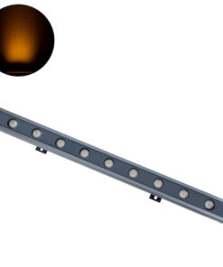 GloboStar® GLOBOSTAR® WASHER-NAIA 90171 Μπάρα Φωτισμού Wall Washer LED 9W 945lm 30° DC 24V Αδιάβροχο IP65 Πορτοκαλί 2200K Dimmable - Γκρι Ανθρακί - Μ50 x Π4 x Υ5cm - 3 Χρόνια Εγγύηση