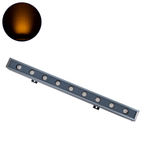 GloboStar® GLOBOSTAR® WASHER-NAIA 90171 Μπάρα Φωτισμού Wall Washer LED 9W 945lm 30° DC 24V Αδιάβροχο IP65 Πορτοκαλί 2200K Dimmable - Γκρι Ανθρακί - Μ50 x Π4 x Υ5cm - 3 Χρόνια Εγγύηση
