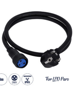 GloboStar® GloboStar® 51172 Καλώδιο Ρεύματος 3PIN DMX512 1 Μέτρο από Female XLR σε Male Πρίζα Schuko Τερματισμένο Αδιάβροχο IP65 Μ100cm - Μαύρο