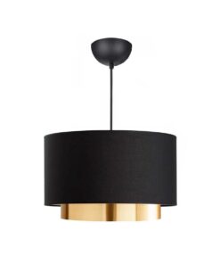 GloboStar® GLOBOSTAR® BASIL 204-0174 Μοντέρνο Κρεμαστό Φωτιστικό Οροφής με Ντουί 1 x E27 AC 220-240V IP20 - Μαύρο & Χρυσό - Μ30 x Π30 x Υ20cm