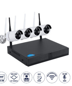 GloboStar® GloboStar® 86037 Ασύρματο Καταγραφικό με 4 x Camera 2MP 1080P WiFi 150° Μοιρών - Αδιάβροχο IP66 - Νυχτερινή Όραση με LED IR - Μονή Κατέυθυνση Ομιλίας - Ανιχνευτή Κίνησης - Νυχτερινή Λήψη - Λευκό