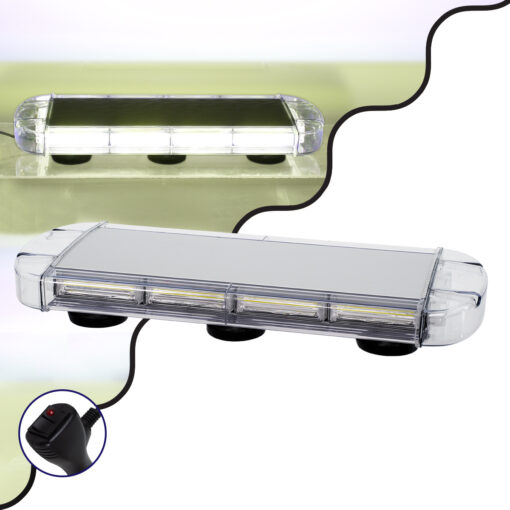 GloboStar® GloboStar® 85184 PRO Series Φάρος Σήμανσης Οχήματος Ασθενοφόρου για Αυτοκίνητα & Φορτηγά 6 Προγραμμάτων Φωτισμού STROBE LED COB 100W DC 10-30V Αδιάβροχος IP66 Ψυχρό Λευκό 6000K