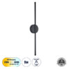 GloboStar® GLOBOSTAR® DIADEM 61329 Μοντέρνο Φωτιστικό Τοίχου - Απλίκα LED 9W 1080lm 120° AC 220-240V IP20 Ρυθμιζόμενο Λευκό CCT με On/Off 2700K/4500K/6000K - Lumileds SMD Chip - Μαύρο Ματ - Μ10 x Π4 x Υ60cm - 3 Χρόνια Εγγύηση