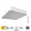 GloboStar® GloboStar® KAMALA 61207-S Πλαφονιέρα Οροφής LED CCT 67W 7370lm 120° AC 220-240V - Εναλλαγή Φωτισμού μέσω Τηλεχειριστηρίου All In One Ψυχρό 6000k+Φυσικό 4500k+Θερμό 2700k Dimmable Μ40 x Π40 x Υ8cm - Λευκό - 3 Years Warranty