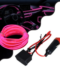 GloboStar® GloboStar® 82203 TUBE 360° Degree Διακοσμητική EL-Wire Neon Αυτοκινήτου Κορδόνι ΣΕΤ 3m 1W/3m 30lm/m 360° DC 12V με Βύσμα Αναπτήρα Αυτοκινήτου Αδιάβροχη IP68 Φούξια