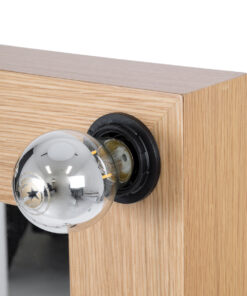 GloboStar® MAKEUP MIRROR-160x80-1 Μοντέρνος Καθρέπτης Μακιγιάζ με Πλαίσιο Φυσικού Ξύλου με Διακόπτη On/Off 20 x E27 AC220-240V - Μ80 x Π7 x Υ160cm - Μπεζ Δρυς 20 160x80 11