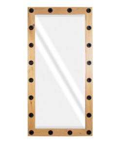 GloboStar® MAKEUP MIRROR-160x80-1 Μοντέρνος Καθρέπτης Μακιγιάζ με Πλαίσιο Φυσικού Ξύλου με Διακόπτη On/Off 20 x E27 AC220-240V - Μ80 x Π7 x Υ160cm - Μπεζ Δρυς 13 160x80 4