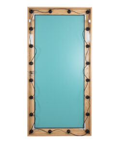 GloboStar® MAKEUP MIRROR-160x80-1 Μοντέρνος Καθρέπτης Μακιγιάζ με Πλαίσιο Φυσικού Ξύλου με Διακόπτη On/Off 20 x E27 AC220-240V - Μ80 x Π7 x Υ160cm - Μπεζ Δρυς 16 160x80 7