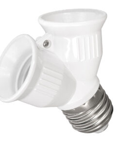 GloboStar® GLOBOSTAR® ADAPTOR 78969 Αντάπτορας/Μετατροπέας από Ντουί E27 σε 2 x E27 IP20 - Μ7.4 x Π7.4 x Υ7.4cm