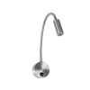 GloboStar® GloboStar® GOOSE 61691 Φωτιστικό Τοίχου - Απλίκα LED 3W 300lm 36° AC 220-240V IP20 - Reading Light - Θερμό Λευκό 2700K Ασημί Αλουμίνιο - Μ6.5 x Π22.5 x Υ23cm - 5 Xρόνια Εγγύηση