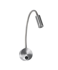 GloboStar® GloboStar® GOOSE 61691 Φωτιστικό Τοίχου - Απλίκα LED 3W 300lm 36° AC 220-240V IP20 - Reading Light - Θερμό Λευκό 2700K Ασημί Αλουμίνιο - Μ6.5 x Π22.5 x Υ23cm - 5 Xρόνια Εγγύηση
