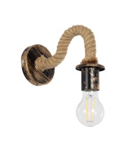 GloboStar® GLOBOSTAR® DAKER 01184 Vintage Φωτιστικό Τοίχου - Απλίκα με Ντουί 1 x E27 AC 220-240V IP20 - Χάλκινο Εφέ Σκουριάς & Μπεζ - Μ21 x Π12 x Υ16cm