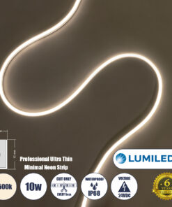 GloboStar® GloboStar® NEONPRO 61524 Professional Neon Flex LED 10W/m 1250lm/m 120° DC 24V Αδιάβροχη IP68 - 120 x SMD 2835 LED Chip/Μέτρο - Dimmable - Μ100 x Π6 x Υ1.2cm - Φυσικό Λευκό 4500K - LUMILEDS High Efficiency Chips - 6 Χρόνια Εγγύηση