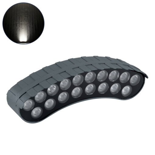 GloboStar® GloboStar® TREELIGHT-KINA 90685 Κυρτή Μπάρα Φωτισμού Wall Washer με Αντιθαμβωτική Γρίλια Ειδική για Φυτά - Δέντρα LED 18W 1710lm 30° DC 24V Αδιάβροχο IP65 Μ25 x Π6.5 x Υ6cm Φυσικό Λευκό 4500K - Γκρι Ανθρακί - 3 Years Warranty