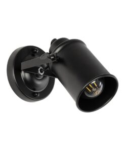GloboStar® GloboStar® JAKE 00948 Μοντέρνο Επιτοίχιο Φωτιστικό Απλίκα Μονόφωτο 1 x E27 IP20 Μαύρο Μέταλλο - Μ9 x Π22 x Y22cm