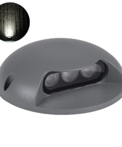 GloboStar® GLOBOSTAR® STEP-LUNA 90623 Αρχιτεκτονικό Φωτιστικό Διαδρόμου/Σκαλοπατιού LED 3W 345lm 10° DC 24V Αδιάβροχο IP65 Φυσικό Λευκό 4500K Dimmable - Γκρι Ανθρακί - Φ12 x Υ3cm - 3 Χρόνια Εγγύηση