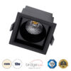 GloboStar® GloboStar® PLUTO-M 60274 Χωνευτό LED Spot Downlight TrimLess Μ8.4xΠ8.4cm 10W 1300lm 38° AC 220-240V IP20 Μ8.4 x Π8.4 x Υ5.9cm - Τετράγωνο - Μαύρο & Anti-Glare HoneyComb - Φυσικό Λευκό 4500K - Bridgelux COB - 5 Years Warranty