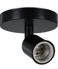 GloboStar® GloboStar® SARA 00843 Μοντέρνο Φωτιστικό Οροφής Σποτ Μονόφωτο 1 x E27 IP20 Μαύρο Μέταλλο - Μ10 x Π10 x Υ10.3cm