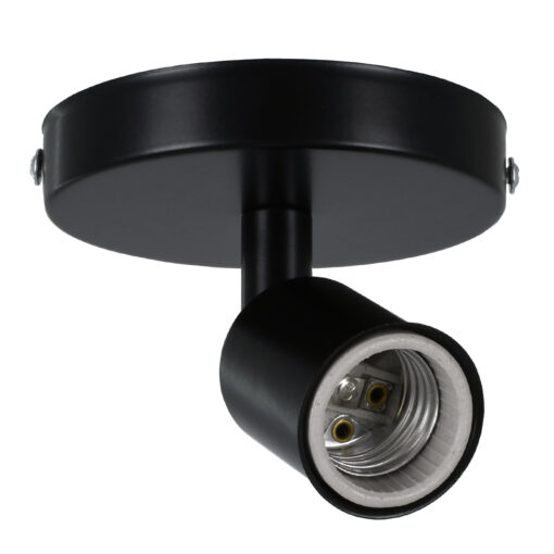 GloboStar® GloboStar® SARA 00843 Μοντέρνο Φωτιστικό Οροφής Σποτ Μονόφωτο 1 x E27 IP20 Μαύρο Μέταλλο - Μ10 x Π10 x Υ10.3cm