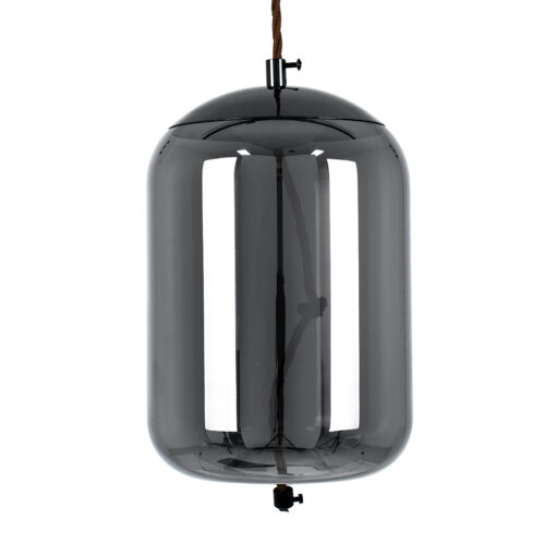 GloboStar® GLOBOSTAR® ΑΧΤΟΝ 00753 Μοντέρνο Κρεμαστό Φωτιστικό Οροφής LED 7W 500lm 180° AC 220-240V IP20 Θερμό Λευκό 2700K - Sanan SMD Chip - Μαύρο & Μαύρο Φιμέ - Μ18 x Π18 x Υ18cm - 2 Χρόνια Εγγύηση
