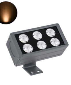 GloboStar® GLOBOSTAR® FLOOD-DANY 90374 Προβολέας Σποτ Wall Washer LED 24W 2040lm 5° DC 24V Αδιάβροχο IP65 Πορτοκαλί 2200K Dimmable - Γκρι Ανθρακί - Μ16 x Π9.5 x Υ7.5cm - 3 Χρόνια Εγγύηση