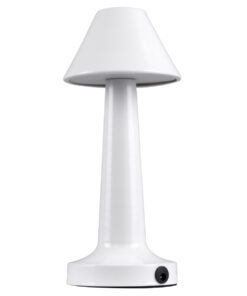 GloboStar® GloboStar® MOLLY 76514 Επαναφορτιζόμενο Επιτραπέζιο Φωτιστικό Πορτατίφ LED 1.5W 105lm 120° DC 5V IP44 Θερμό Λευκό 2700K Dimmable Λευκό Αλουμίνιο - Μ10 x Π10 x Υ23cm - 2 Xρόνια Εγγύηση