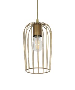 GloboStar® GLOBOSTAR® GLOMIA 201-0085 Vintage Κρεμαστό Φωτιστικό Οροφής με Ντουί 1 x E27 AC 220-240V IP20 - Χρυσό - Μ14 x Π14 x Υ27cm