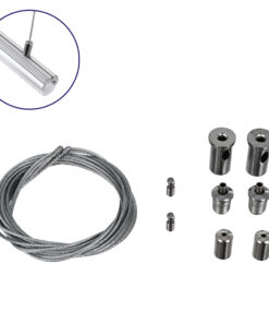 GloboStar® GLOBOSTAR® SUSPENSION 70898 Σύστημα Κρέμασης με 2 Ρυθμιζόμενες Ντίζες & Εξαρτήματα Ειδικό για Προφίλ Αλουμινίου - Μ1 x Π1 x Υ100cm