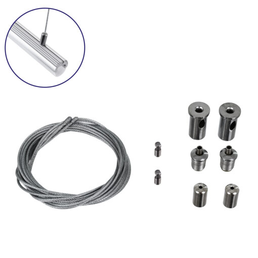 GloboStar® GLOBOSTAR® SUSPENSION 70898 Σύστημα Κρέμασης με 2 Ρυθμιζόμενες Ντίζες & Εξαρτήματα Ειδικό για Προφίλ Αλουμινίου - Μ1 x Π1 x Υ100cm