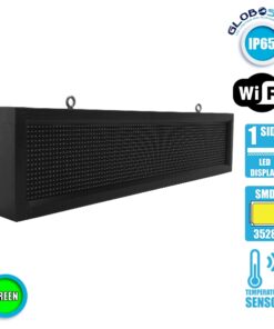 Alternative view of GLOBOSTAR®DISPLAY 90252 Κυλιόμενη Ψηφιακή Επιγραφή P10 Μονής Όψης LED AC 220-240V Αδιάβροχο IP65 Πράσινο - WiFi Control μέσω FK APP - Αισθητήρας Θερμοκρασίας & Υγρασίας - Μ104 x Π9 x Υ24cm - 2 Χρόνια Εγγύηση
