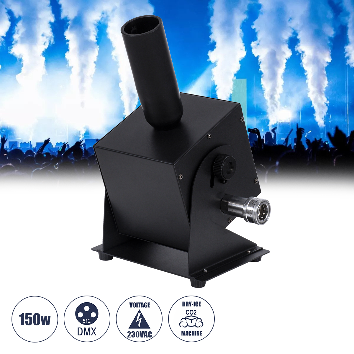 GloboStar® 51174 HYDRA Επαγγελματική Επιδαπέδια Μηχανή Cannon CO2 JET Smoke Effect Machine - Κανόνι JET Εφέ Καπνού-Ομίχλης CO2 150W AC 220V-240V DMX512 Display on Body - Μαύρο - L24 x W16.5 x H40cm 2 GloboStar® GloboStar® 51174 HYDRA Επαγγελματική Επιδαπέδια Μηχανή Cannon CO2 JET Smoke Effect Machine - Κανόνι JET Εφέ Καπνού-Ομίχλης CO2 150W AC 220V-240V DMX512 Display on Body - Μαύρο - L24 x W16.5 x H40cm