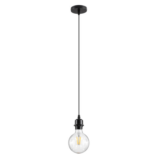 GloboStar® GLOBOSTAR® HANNA 36218 Boho Κρεμαστό Φωτιστικό Οροφής με Ντουί 1 x E27 AC 220-240V IP20 - Μπεζ & Μαύρο - Μ4 x Π4 x Υ110cm