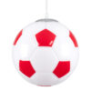 GloboStar® GLOBOSTAR® FOOTBALL 00646 Παιδικό Κρεμαστό Φωτιστικό Οροφής με Ντουί 1 x E27 AC 220-240V IP20 - Λευκό & Κόκκινο - Μ25 x Π25 x Υ25cm