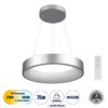 GloboStar® GLOBOSTAR® SALEM 61242 Μοντέρνο Κρεμαστό Φωτιστικό Οροφής LED 75W 8625lm 120° AC 220-240V IP20 Ρυθμιζόμενο Λευκό CCT με Χειριστήριο από 2700K έως 6000K Dimmable - Lumileds SMD Chip - Ασημί - Μ45 x Π45 x Υ7cm - 3 Χρόνια Εγγύηση