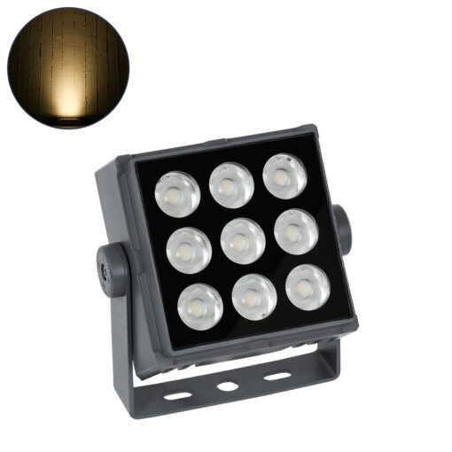 GloboStar® GLOBOSTAR® FLOOD-TINY 90368 Προβολέας Σποτ Wall Washer LED 27W 2430lm 3° DC 24V Αδιάβροχο IP65 Θερμό Λευκό 2700K Dimmable - Γκρι Ανθρακί - Μ13.8 x Π16.4 x Υ7cm - 3 Χρόνια Εγγύηση