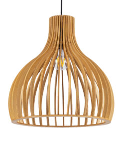 GloboStar® GLOBOSTAR® SCANDINAVIA 01697 Boho Κρεμαστό Φωτιστικό Οροφής με Ντουί 1 x E27 AC 220-240V IP20 - Μπεζ Καφέ - Μ35 x Π35 x Υ35cm