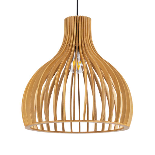 GloboStar® GLOBOSTAR® SCANDINAVIA 01697 Boho Κρεμαστό Φωτιστικό Οροφής με Ντουί 1 x E27 AC 220-240V IP20 - Μπεζ Καφέ - Μ35 x Π35 x Υ35cm