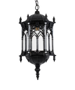 GloboStar® GLOBOSTAR® DARCY 00672 Vintage Κρεμαστό Φωτιστικό Οροφής με Ντουί 1 x E27 AC 220-240V IP20 - Μαύρο & Διάφανο - Μ35 x Π35 x Υ61cm