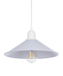 GloboStar® GLOBOSTAR® FERRO 203-0087 Μοντέρνο Κρεμαστό Φωτιστικό Οροφής με Ντουί 1 x E27 AC 220-240V IP20 - Λευκό - Μ30 x Π30 x Υ15cm