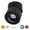 GloboStar® GLOBOSTAR® OMEGA-S 60301 Κινούμενο Downlight Σποτ LED 12W 1500lm 36° AC 220-240V IP20 Θερμό Λευκό 2700K - Bridgelux COB Chip & TÜV SÜD Driver - Μαύρο Ματ - Μ10 x Π10 x Υ10.5cm - 5 Χρόνια Εγγύηση