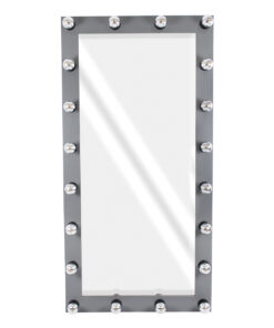 Alternative view of GloboStar® MAKEUP MIRROR-160x80-6 Μοντέρνος Καθρέπτης Μακιγιάζ με Πλαίσιο Φυσικού Ξύλου με Διακόπτη On/Off 20 x E27 AC220-240V - Μ80 x Π7 x Υ160cm - Γκρι Ανθρακί