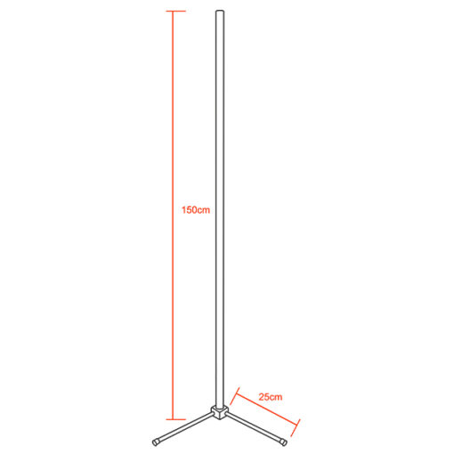 GloboStar® Μοντέρνο Minimal Επιδαπέδιο Μαύρο Φωτιστικό 150cm LED 24 Watt με Ασύρματο Χειριστήριο Αφής 2.4G RF & Dimmer CCT - Ψυχρό - Ημέρας - Θερμό GloboStar ALIEN Design GLOBO-150-10