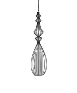 GLOBOSTAR® LILY 01561 Vintage Κρεμαστό Φωτιστικό Οροφής με Ντουί 1 x E27 AC 220-240V IP20 - Μαύρο & Λευκό - Μ90 x Π90 x Υ20cm 15 1f2e9e 01560 5