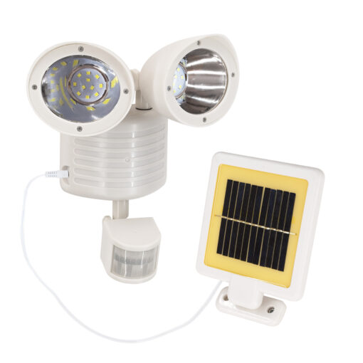GloboStar® GloboStar® 71508 Λευκό Αυτόνομο Ηλιακό Φωτιστικό LED SMD 10W 150lm με Ενσωματωμένη Μπαταρία 1200mAh - Φωτοβολταϊκό Πάνελ με Αισθητήρα Ημέρας-Νύχτας και PIR Αισθητήρα Κίνησης Αδιάβροχο IP54 Ψυχρό Λευκό 6000K