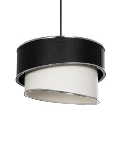 GloboStar® GLOBOSTAR® SONIA 203-0118 Μοντέρνο Κρεμαστό Φωτιστικό Οροφής με Ντουί 1 x E27 AC 220-240V IP20 - Λευκό & Μαύρο - Μ30 x Π30 x Υ24cm